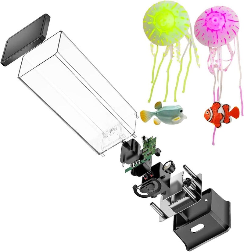 ColorLife Electric Jellyfish Tank Table Lamp with Color Changing Light Gift for Kids Men Women Home Deco for Room Mood Light for Relax(Black) - Image 5